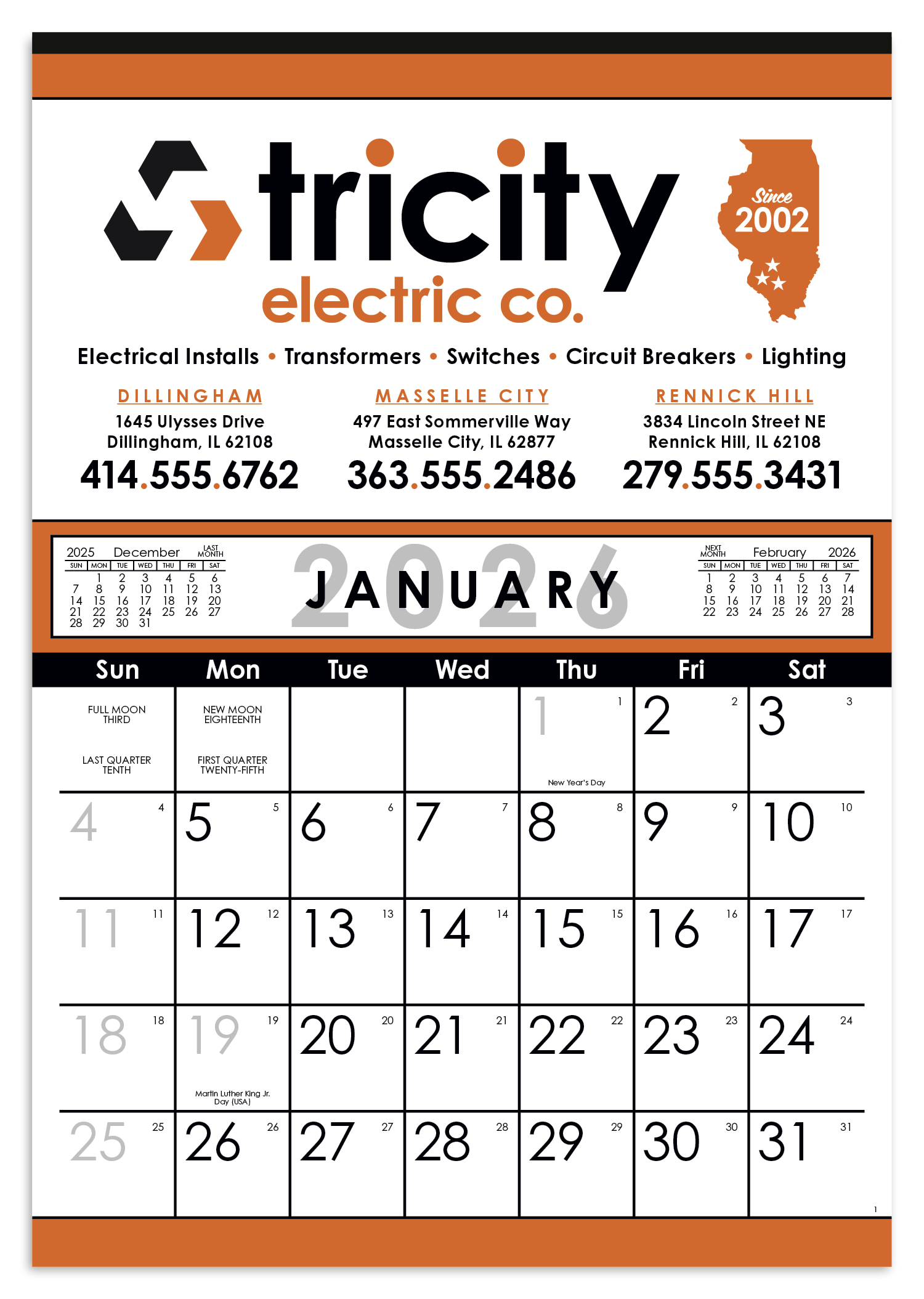 Skinner & Kennedy® Commercial 12-Sheet Calendar 11