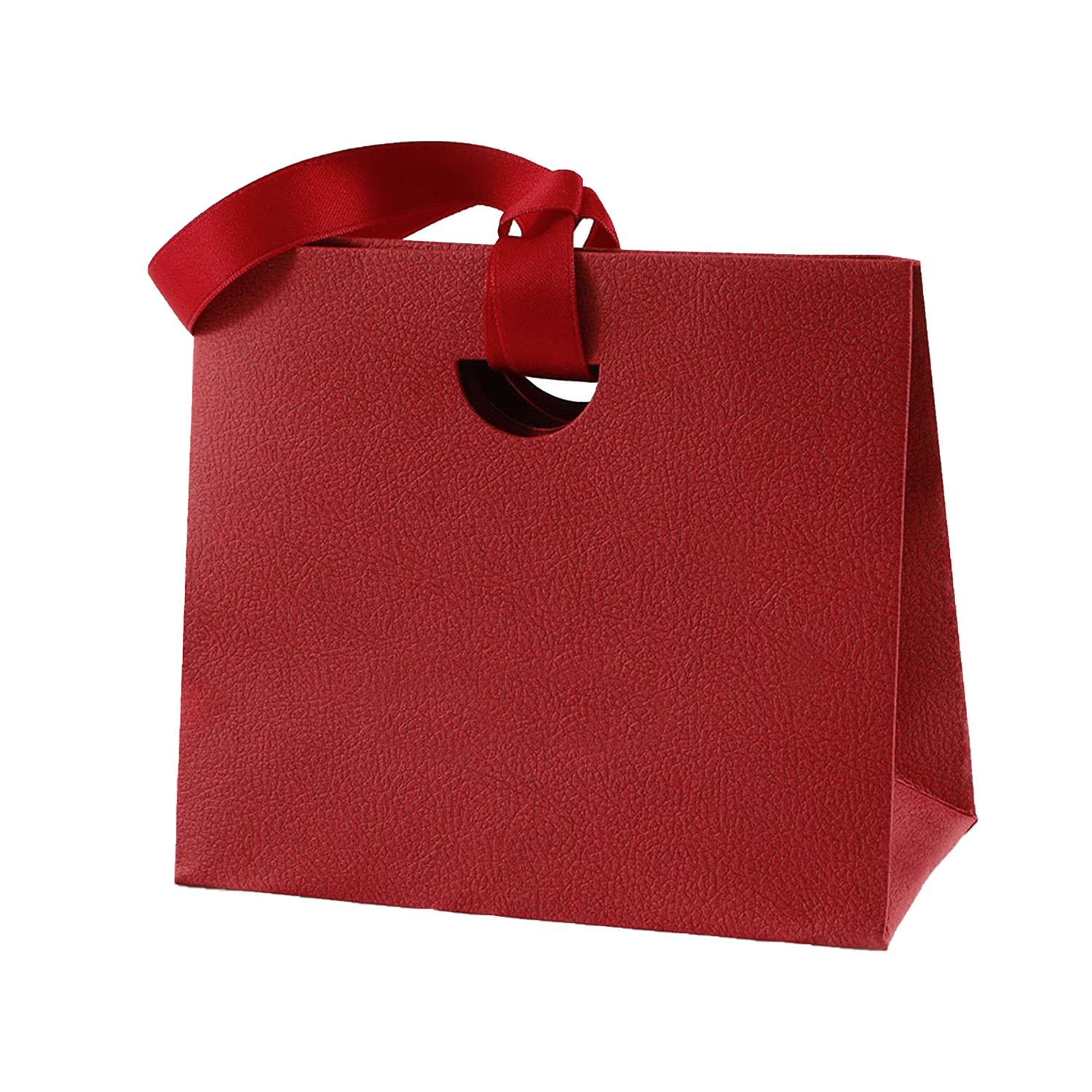 Colorful Paper Gift Tote Bags W/ Handheld Ribbon 11