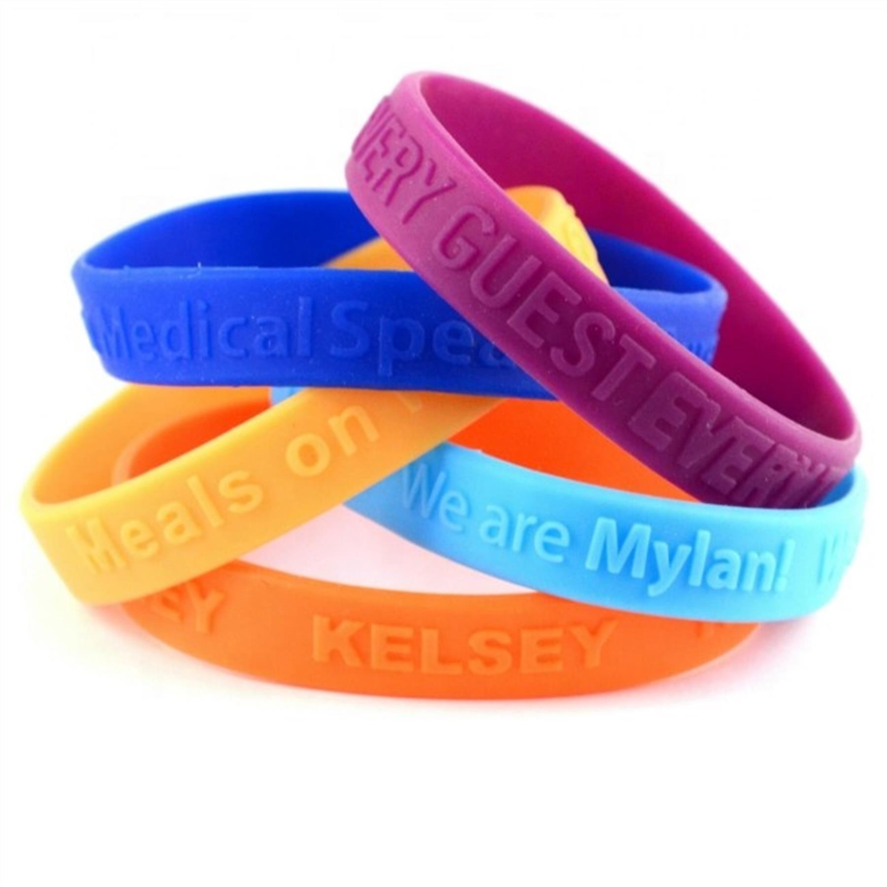 Custom Embossed Silicone Wristbands 1