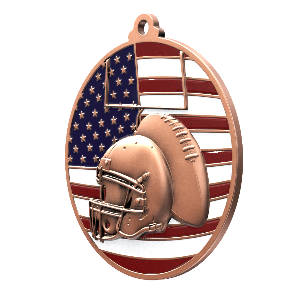 Football Patriotic Medallion (2-3/4") 2