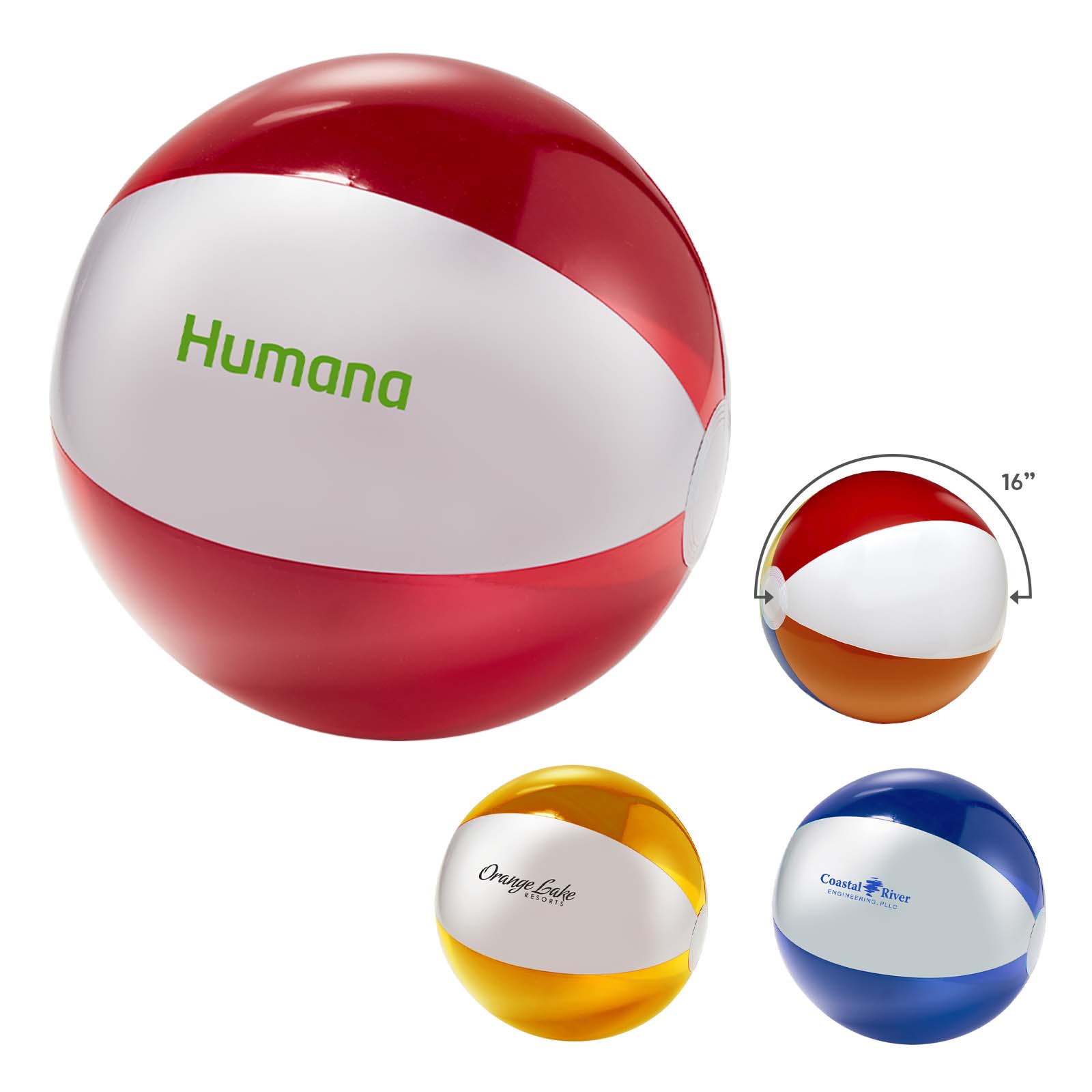 Translucent 16" Two Tone Beach Ball
