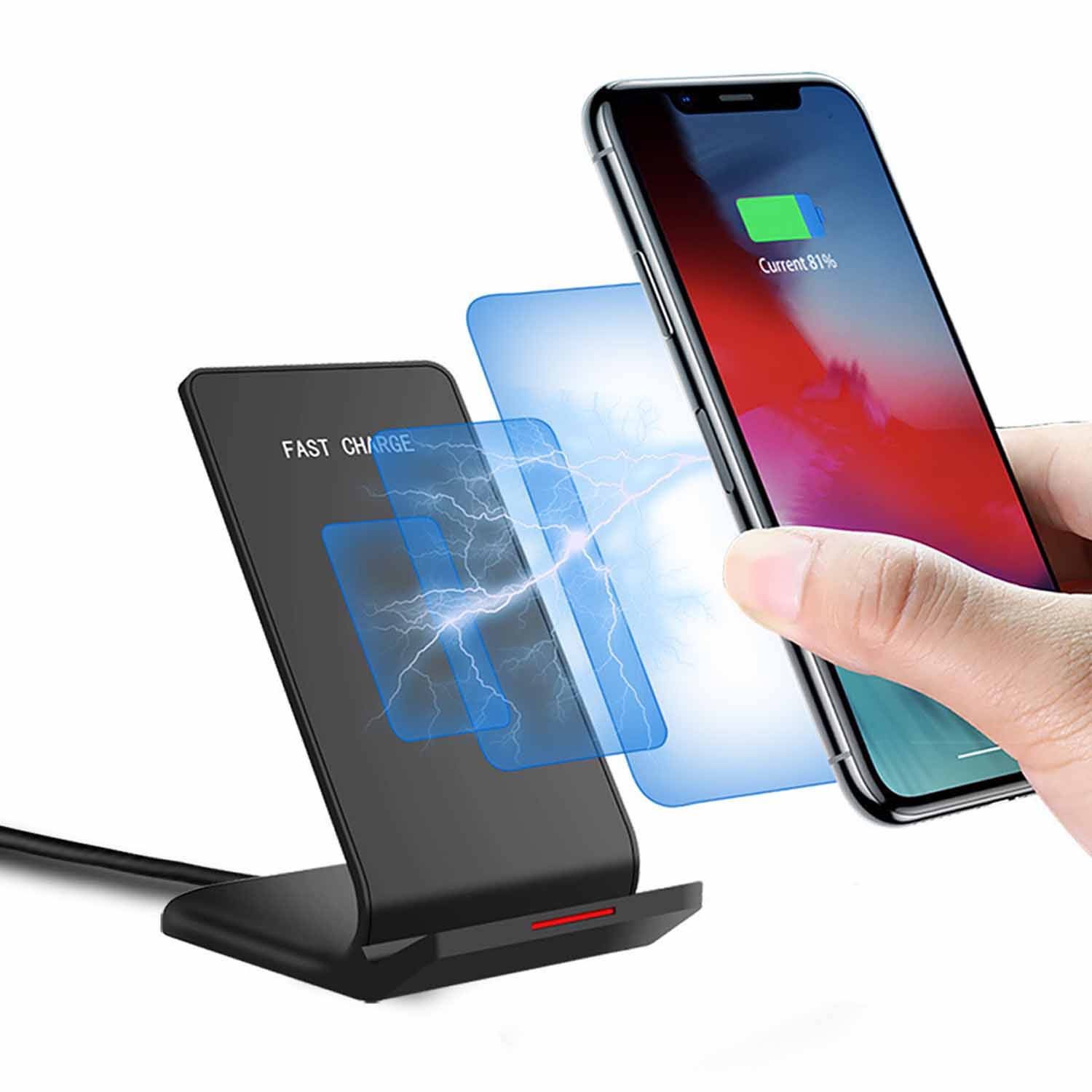 35W Dual Coil Desktop Phone Stand Wireless Charger 2