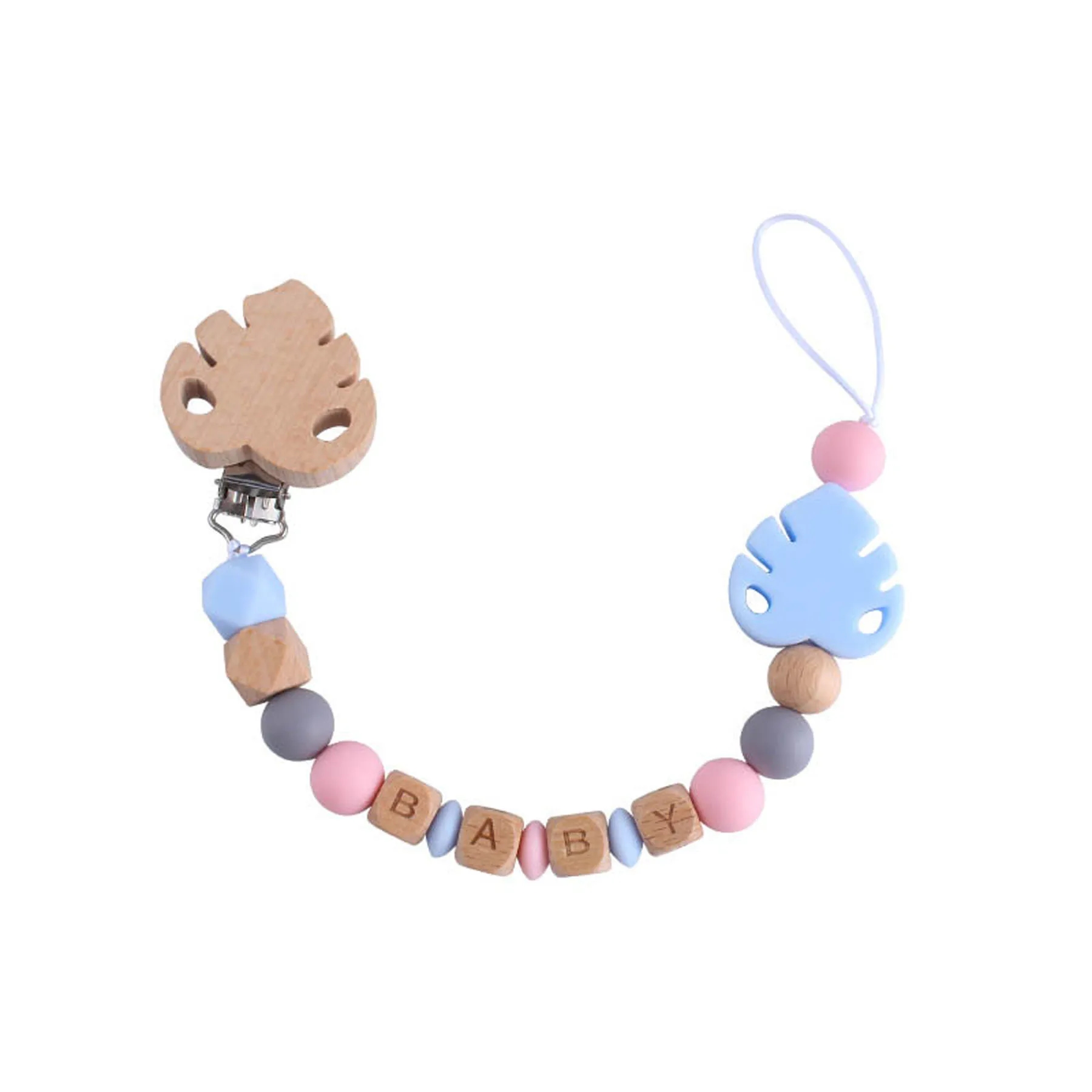Beech Leaf Pacifier Clip 2