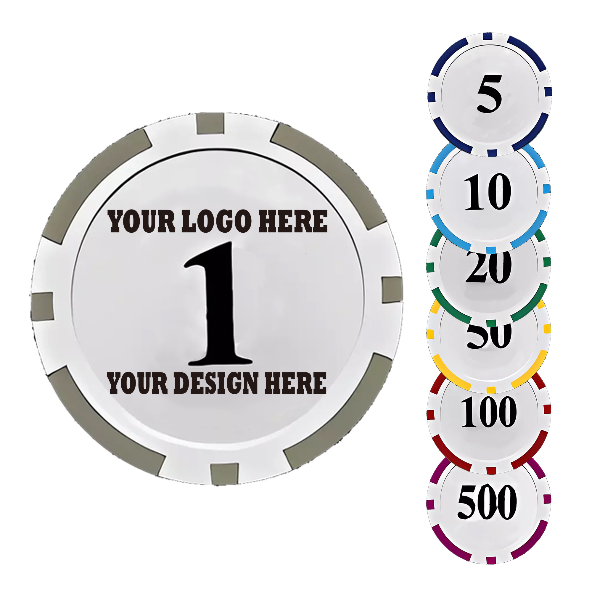 Striped Dice Poker Chips Casino Gameplay Eco-Friendly 3