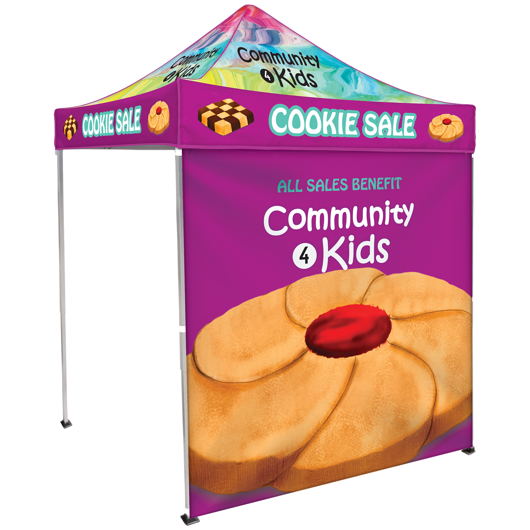 6.5' Square Canopy Tent with 1 Full Double Sided Wall 9