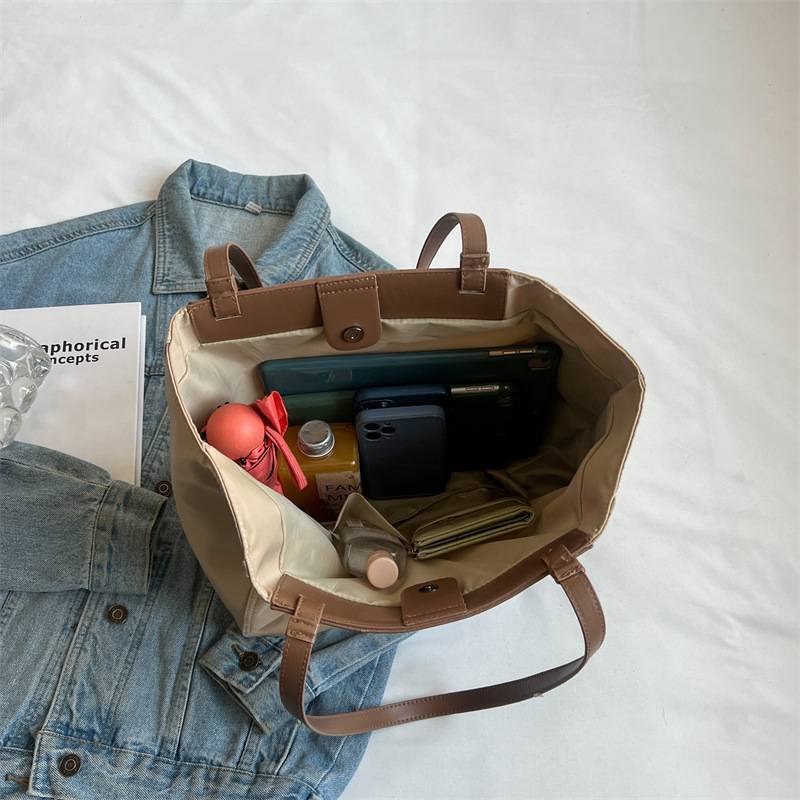 Nylon Canvas Tote Handbag For Women, custom tote bag with logo imprint 3