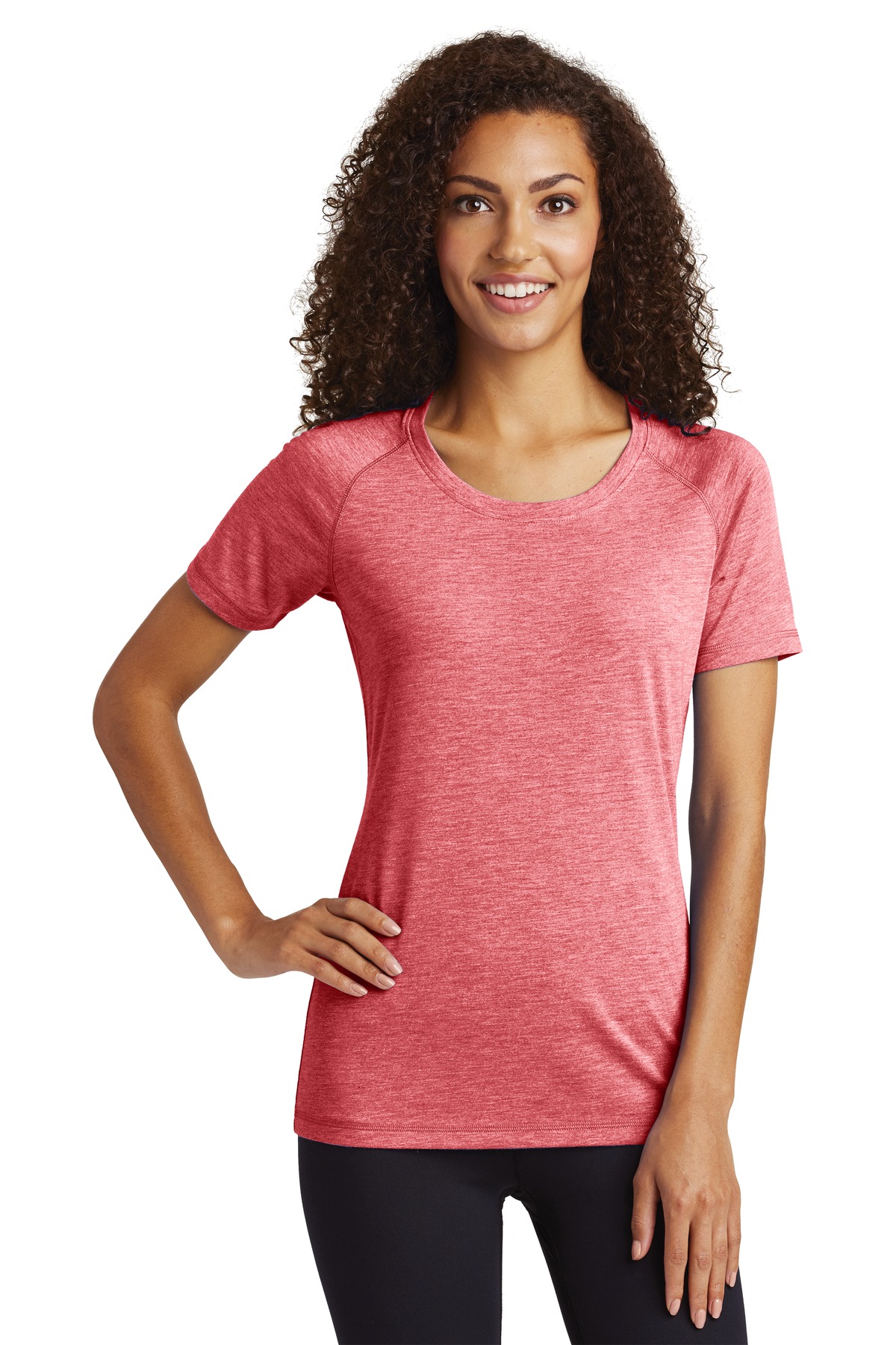 Sport-Tek Women's PosiCharge Tri-Blend Wicking Scoop Neck Raglan Tee. LST400 72
