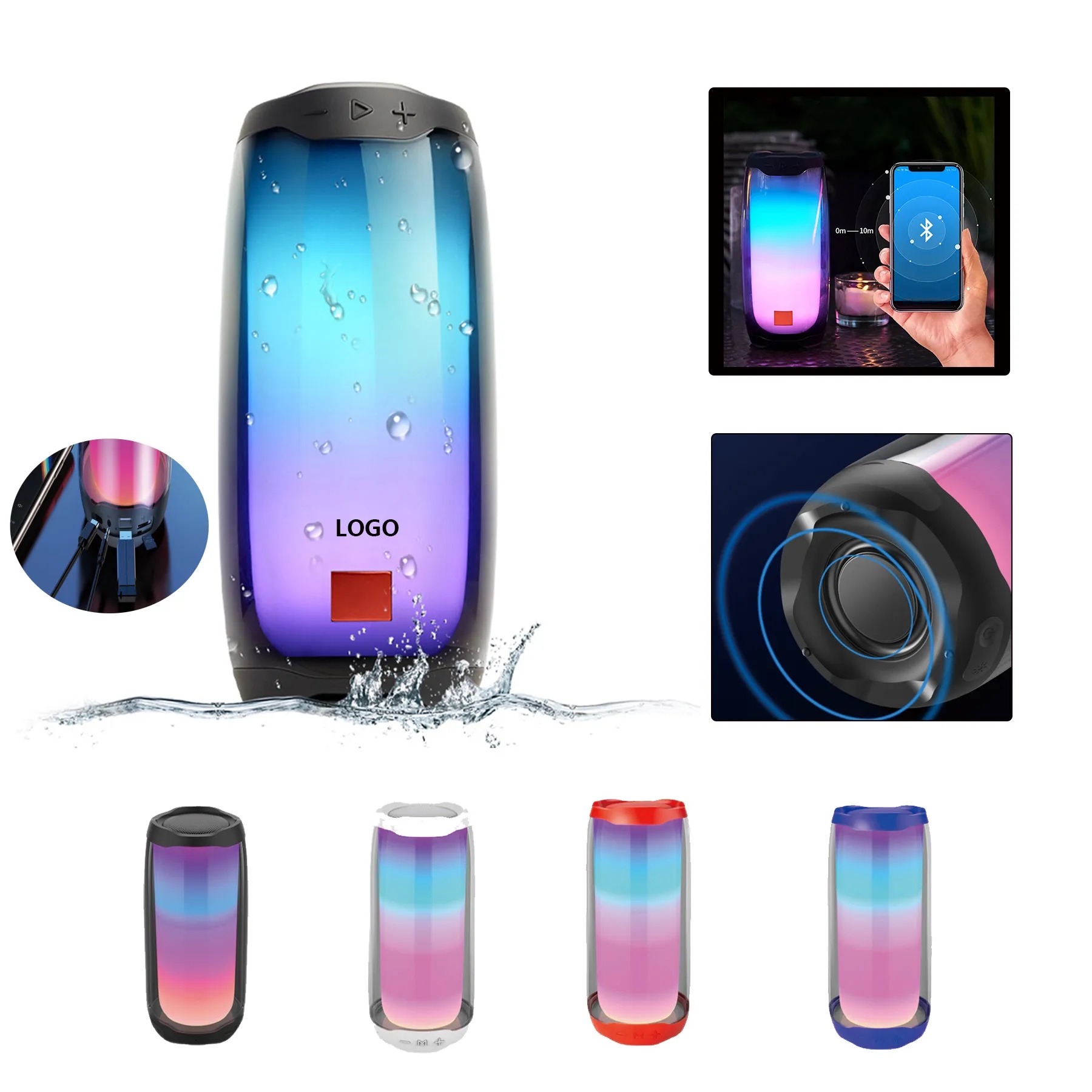 Bluetooth 5.3 Speaker with Dynamic RGB Lightshow 5