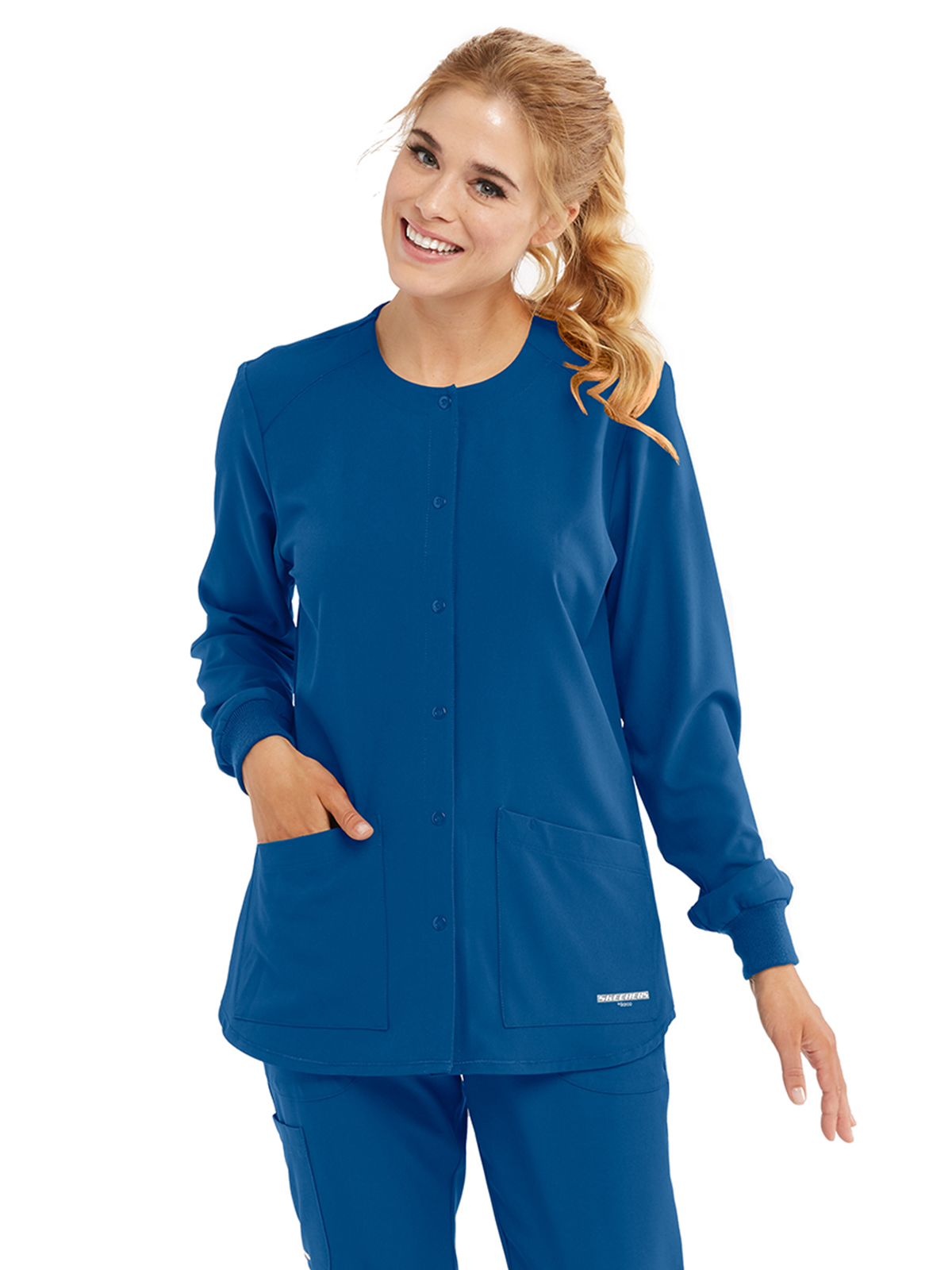 Skechers - Women's Two-Pocket Snap-Front Stability Warm-Up Scrub Jacket 52