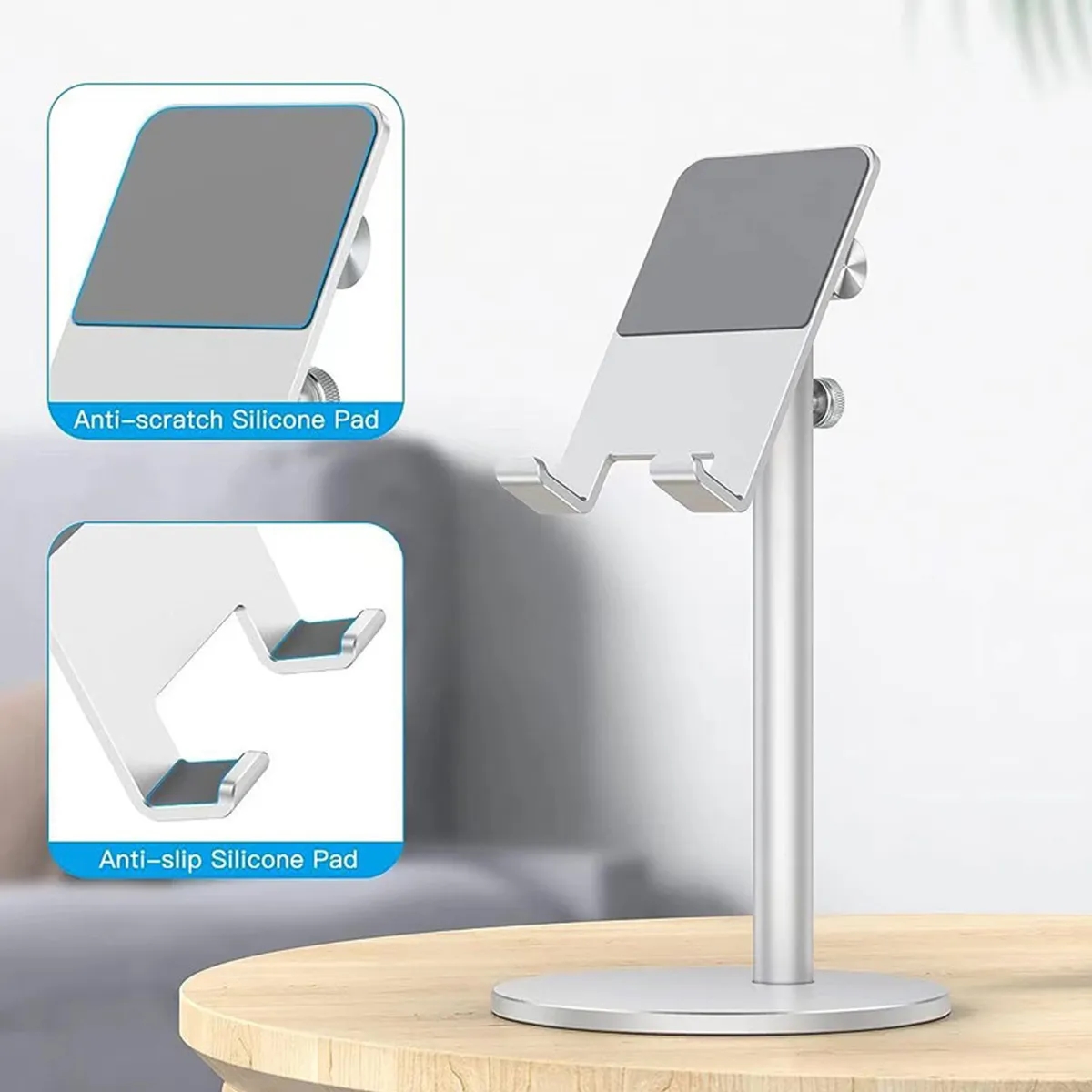 Height Adjustable Aluminum Desktop Cellphone Stand Holder 2