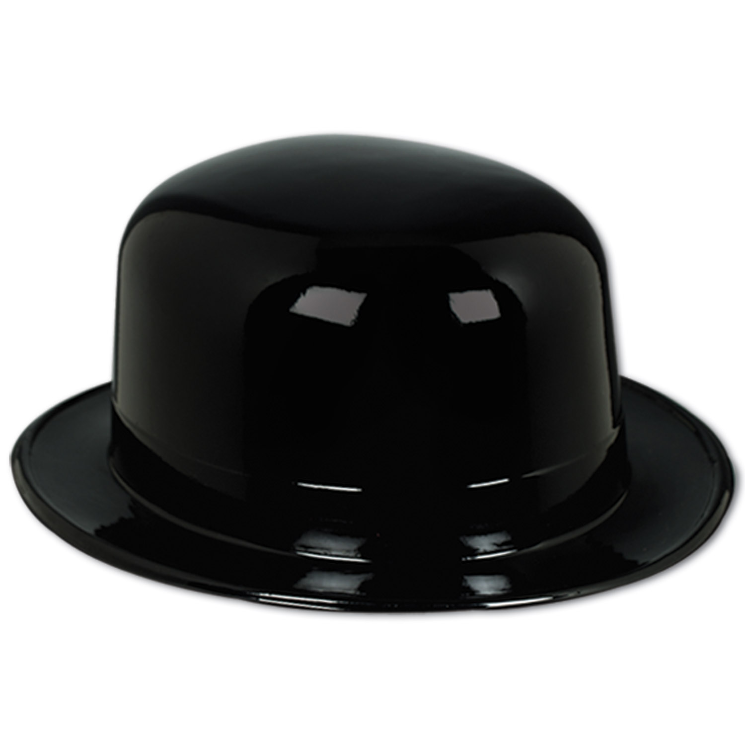 Black Plastic Derby Hat