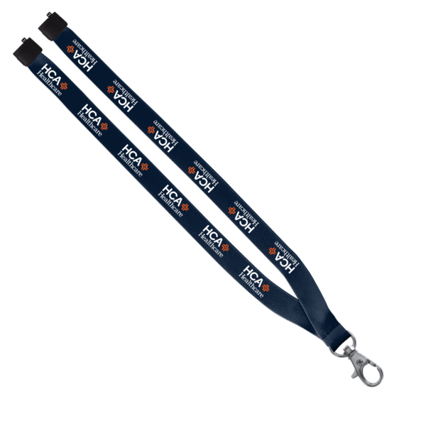 3/4" Polyester Lanyard with Sewn Silver Metal Split-Ring 130