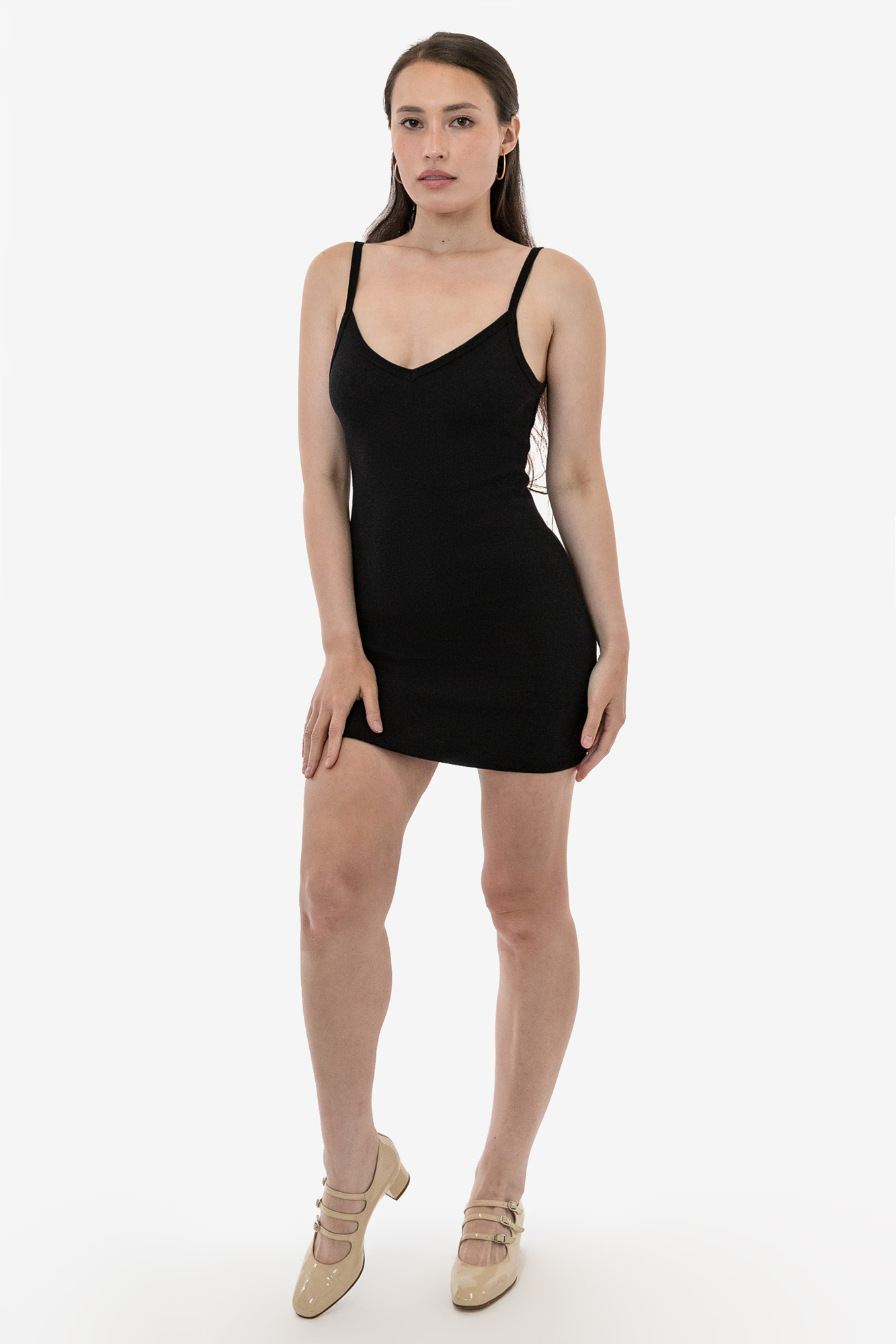14/1 RIB SPAGHETTI V-NECK DRESS 8