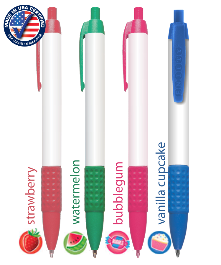 Union Printed, Certified USA Made "Pre-Designed" Full Color Click Grip Pen 1