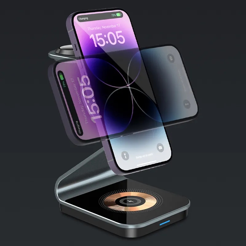 3 in 1 Wireless Charger Stand Aluminum Alloy 5
