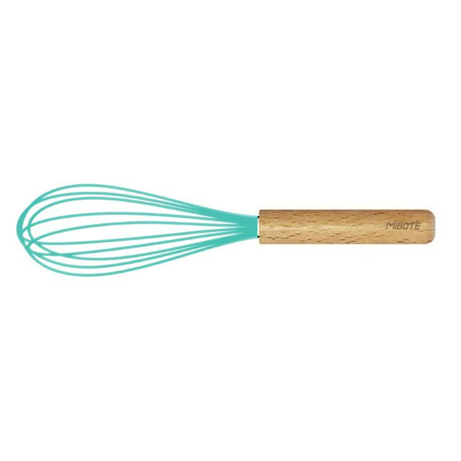 Silicone Whisk with Wooden Handle, Optional Cooking Utensil Set 5