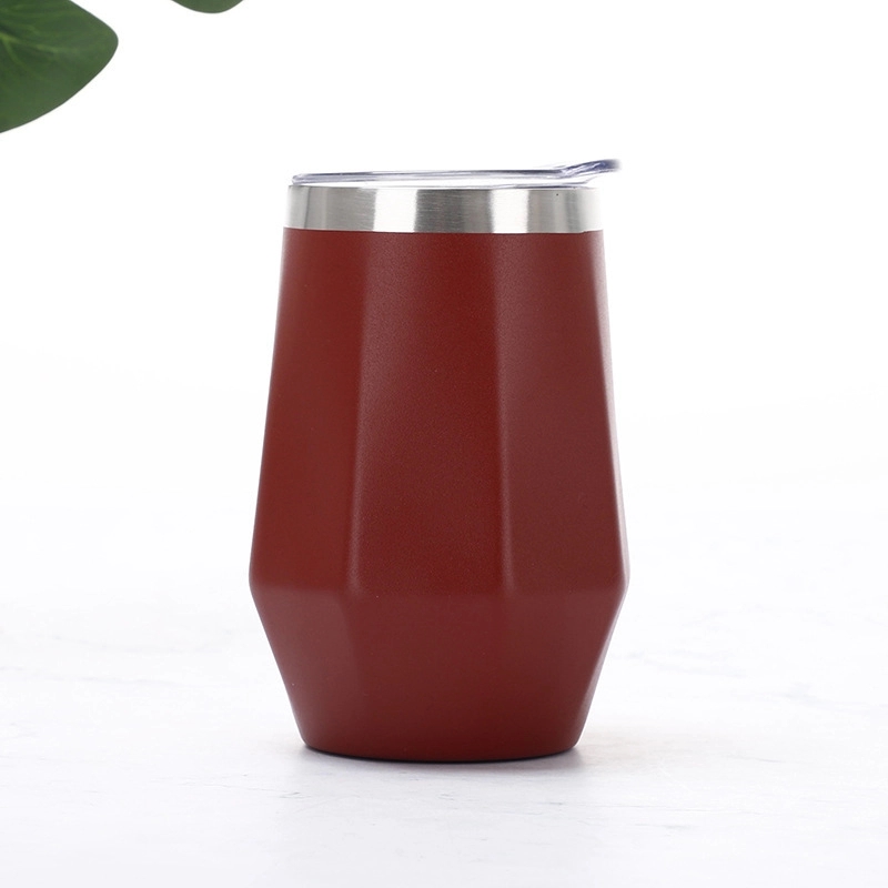 12 oz Diamond Shape Stainless Steel Stemless Wine Glasses 18