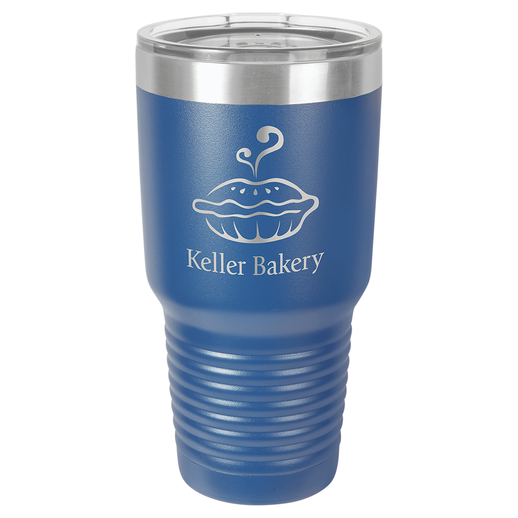 Polar Camel 30 oz. Royal Blue Vacuum Insulated Ringneck Tumbler with Clear Lid 2