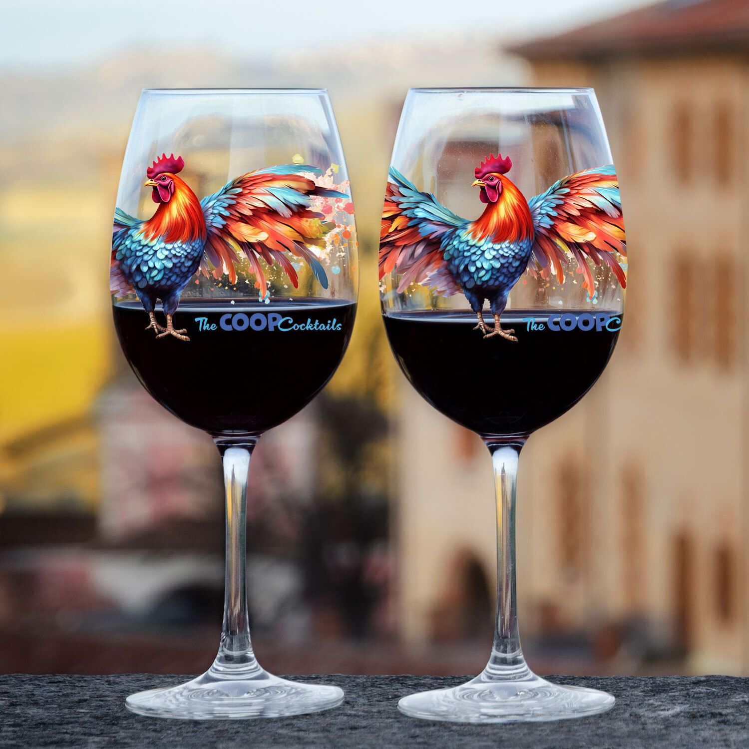 FULL COLOR WINE GLASS 12.75