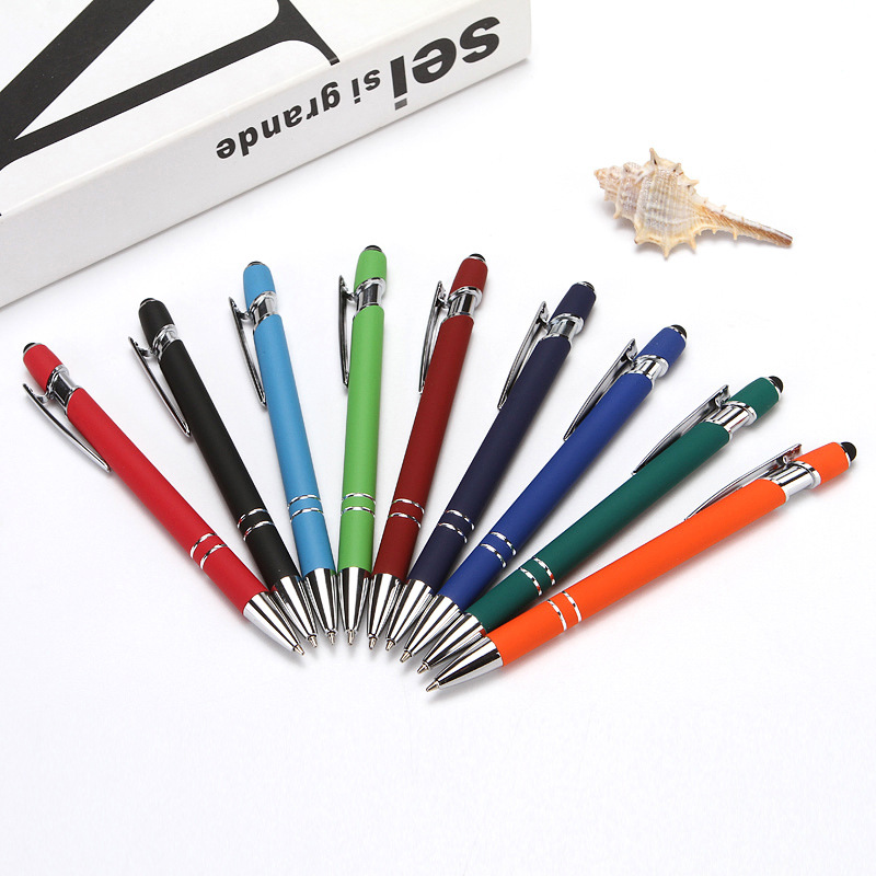 Engraved Alpha Soft Touch Pen with Stylus 2