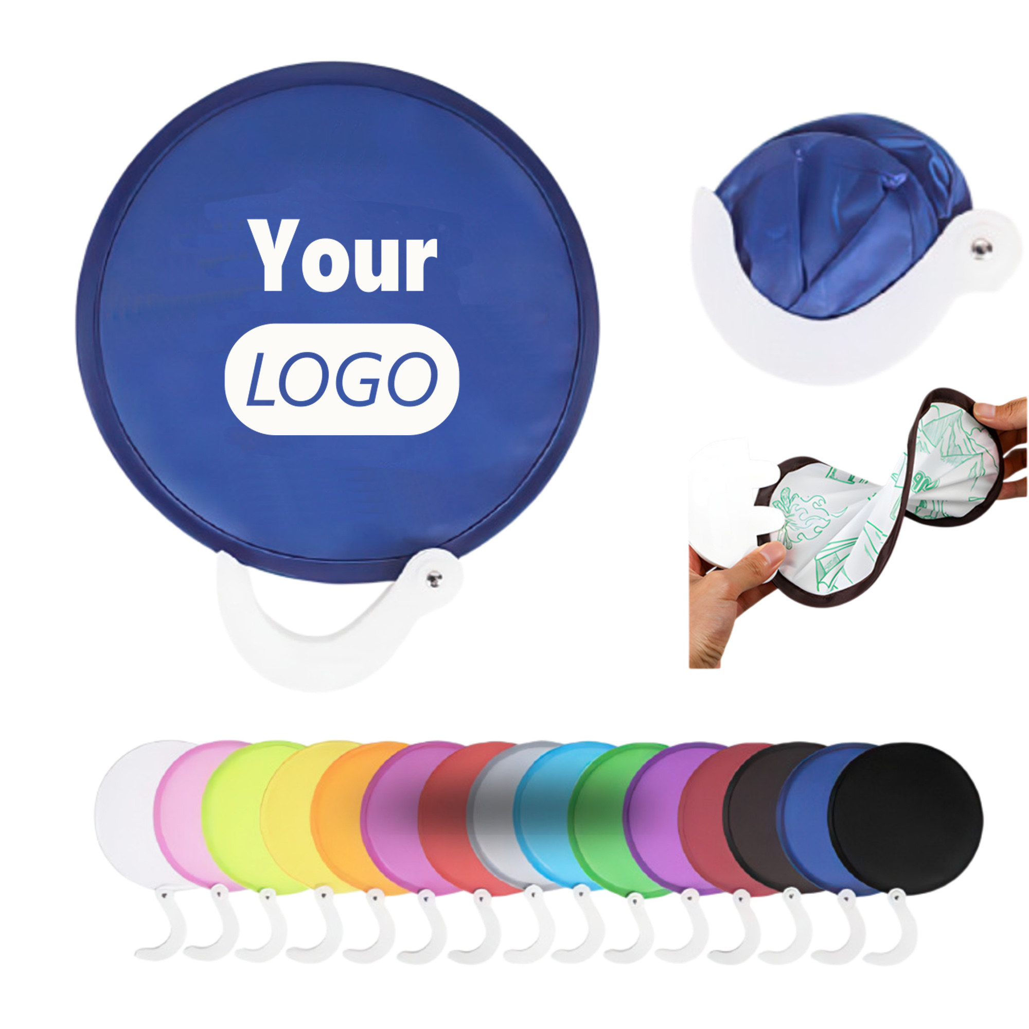 Foldable Flying Discs Fans With Handle MOQ 50 PCS 2