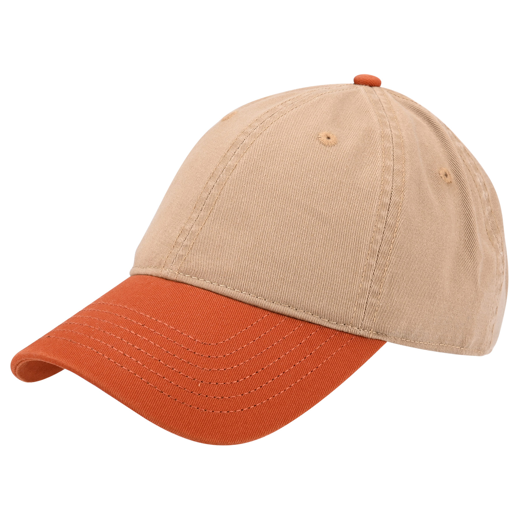 6-Panel Twill Cotton Two Tone Curved Brim Baseball Cap 6