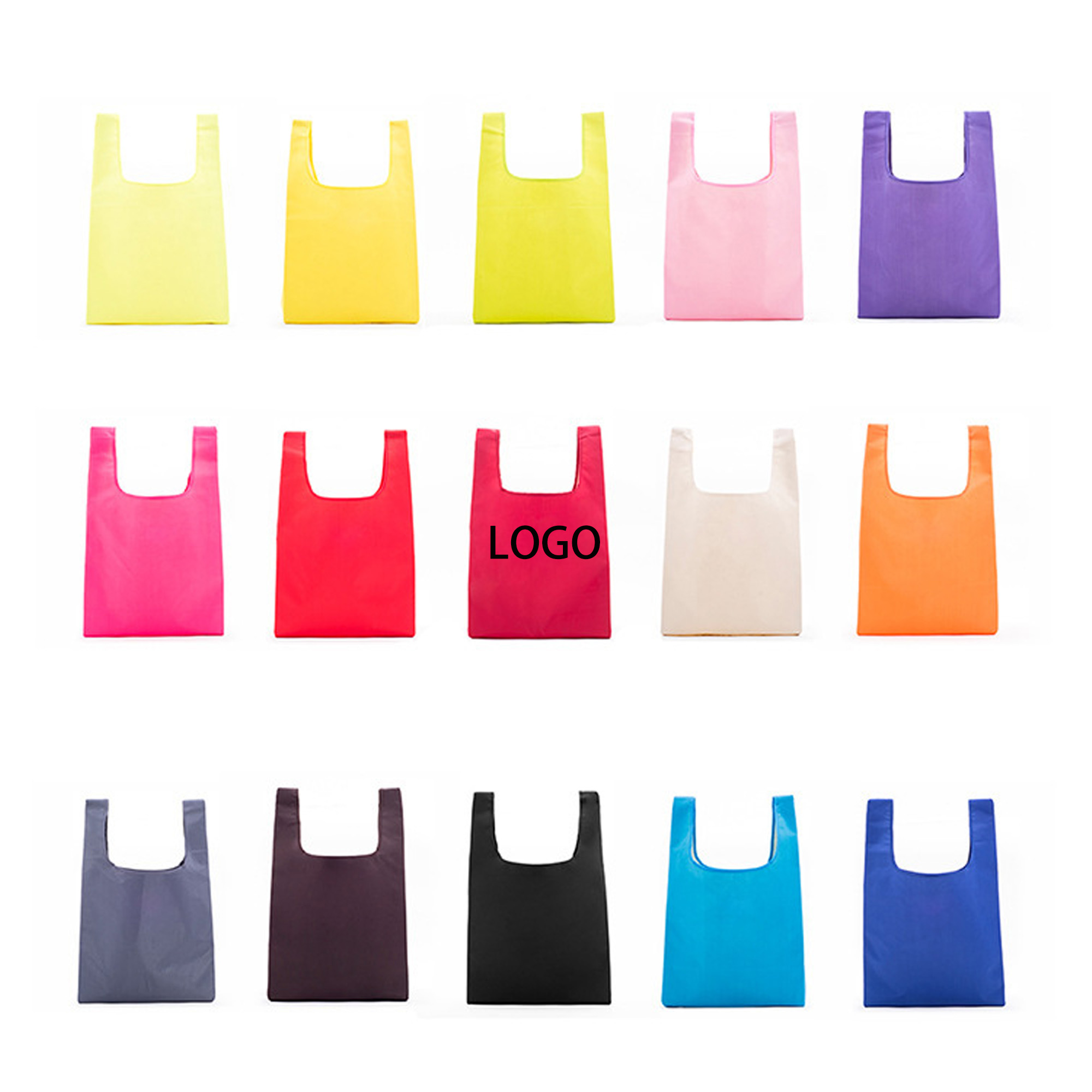 Durable Folding Reusable Shopping Bags with Handles and Storage Bag 3