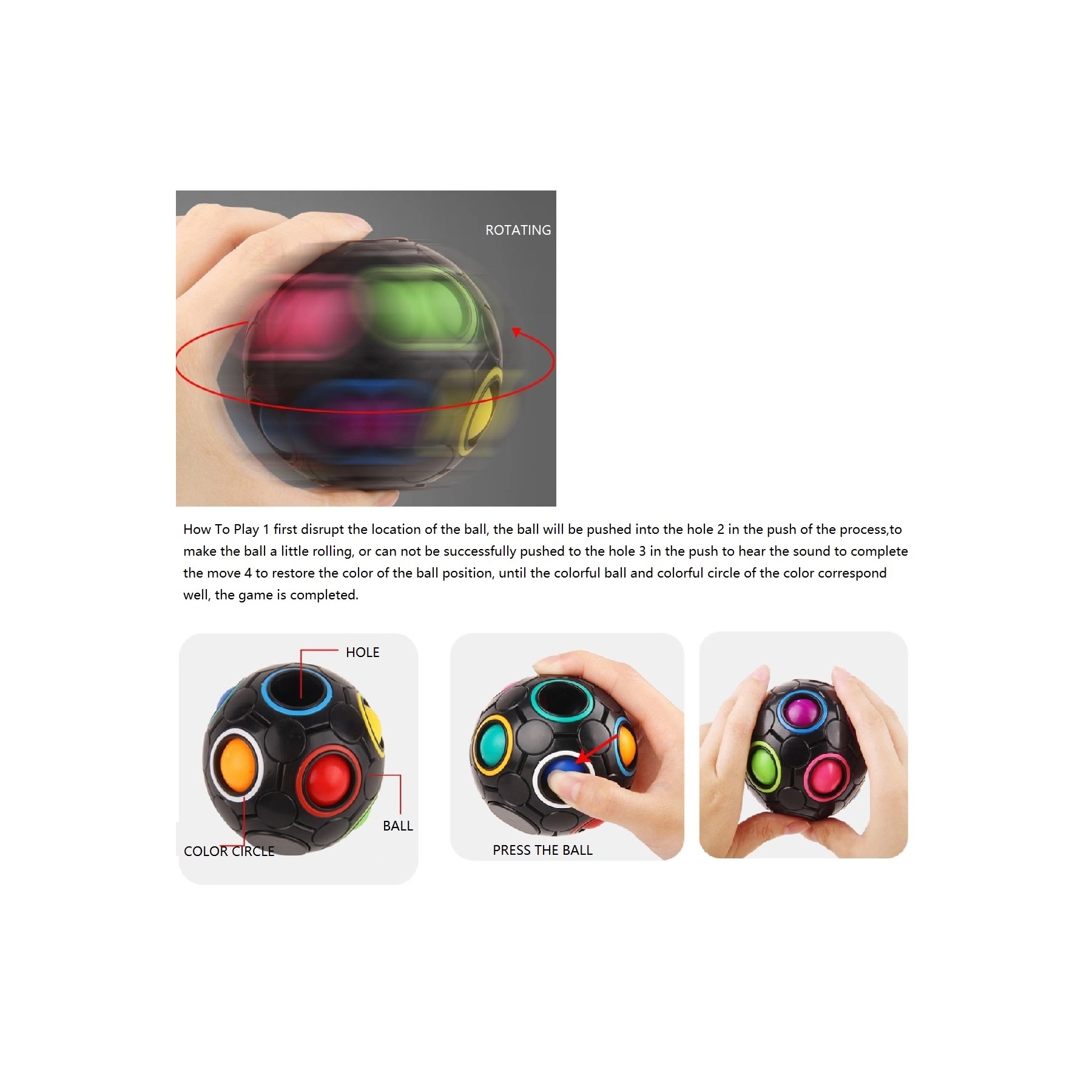 Rainbow Fidget Puzzle Ball 7
