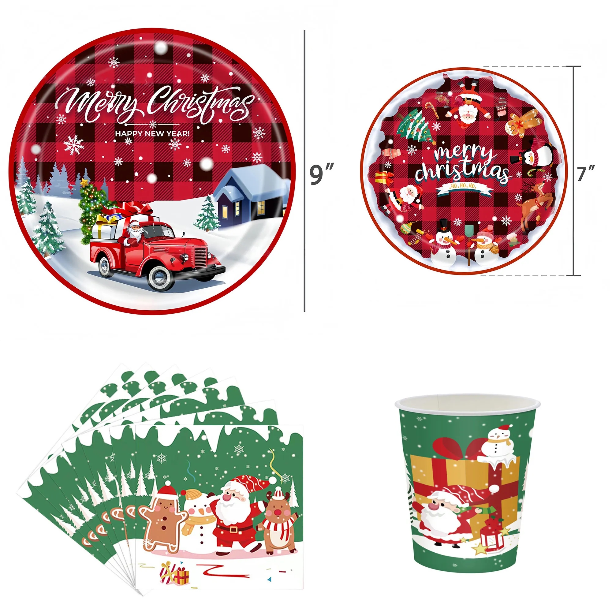 Festive Christmas Party Tableware Set With Bunting Decor 5