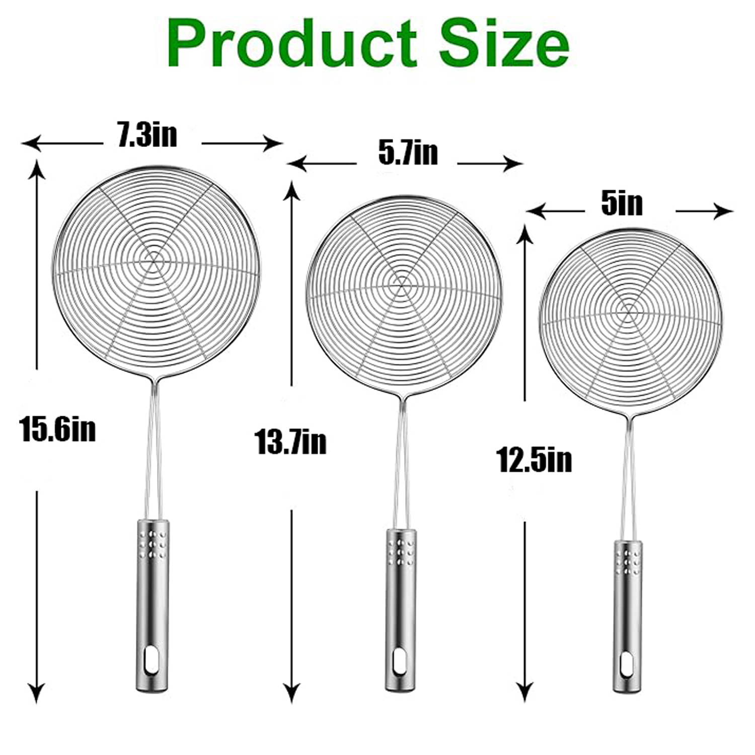 Stainless Steel Large Kitchen Strainer Skimmer for Cooking 4