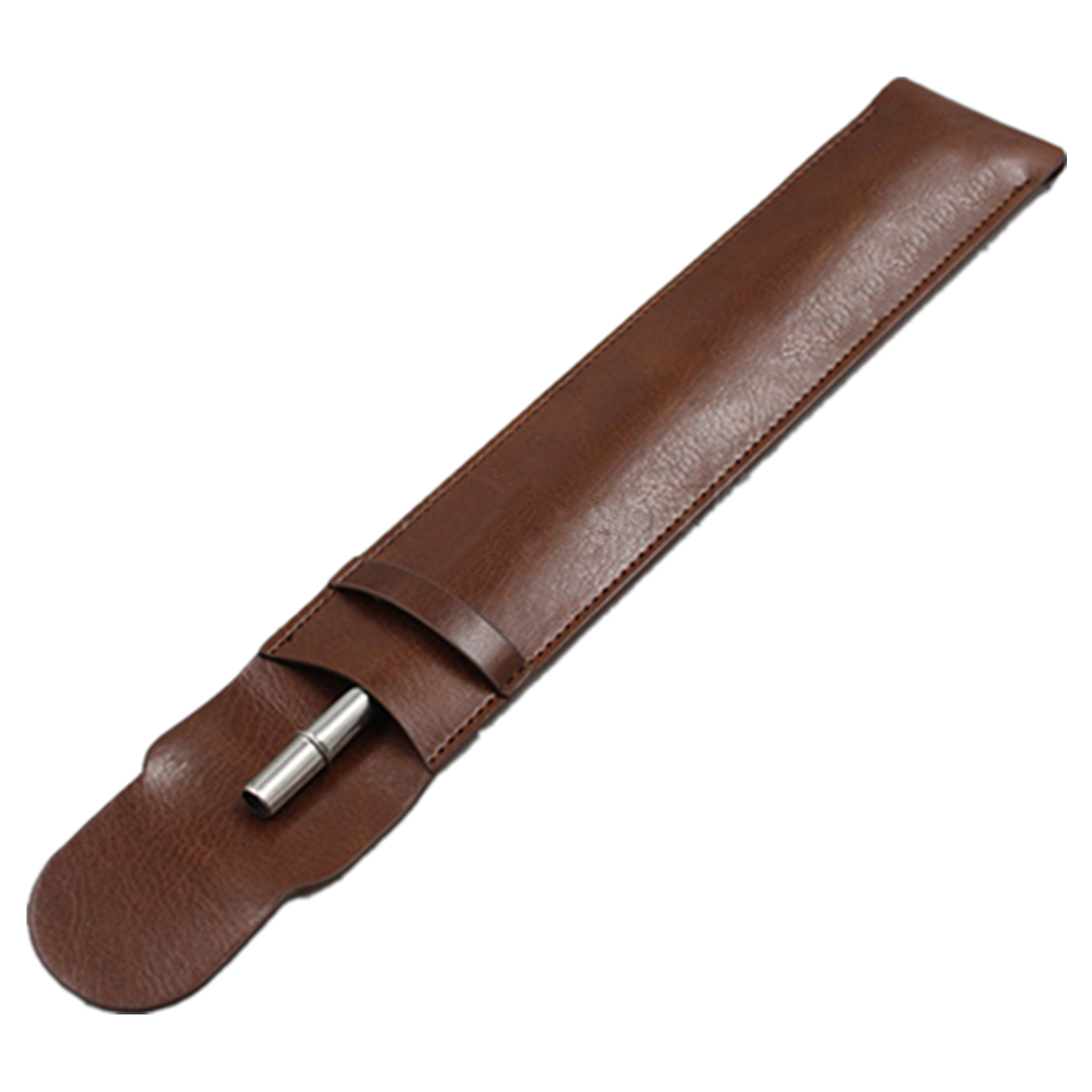 Leather Protective Case Stainless Steel Straw Holder 4