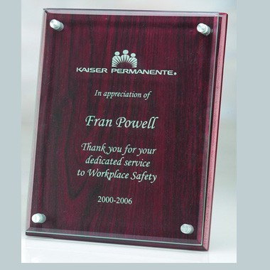Rosewood  Plaque w/ Glass 2
