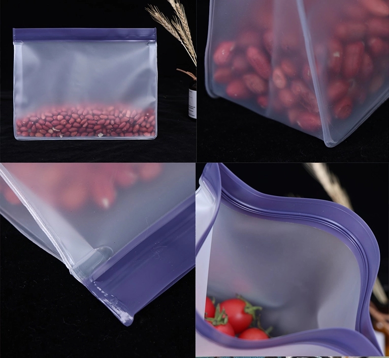 PEVA Reuseable Matte Slip zip Food Storage Bag 3