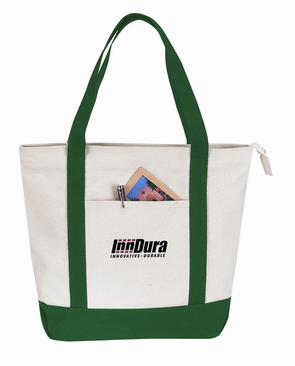 Canvas Zippered Tote Bag, custom tote bag with logo imprint 4