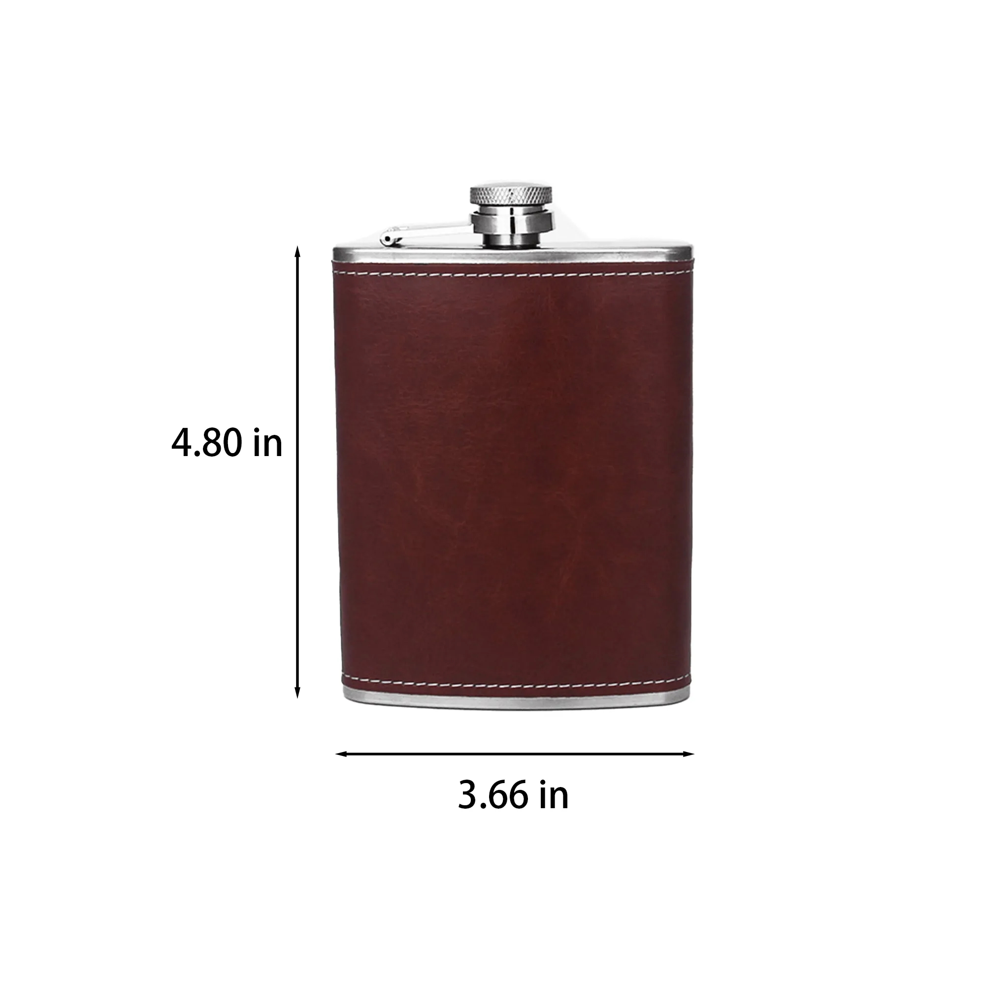 8oz Portable Outdoor Stainless Steel Flask -Red, custom water bottle with logo imprint 3