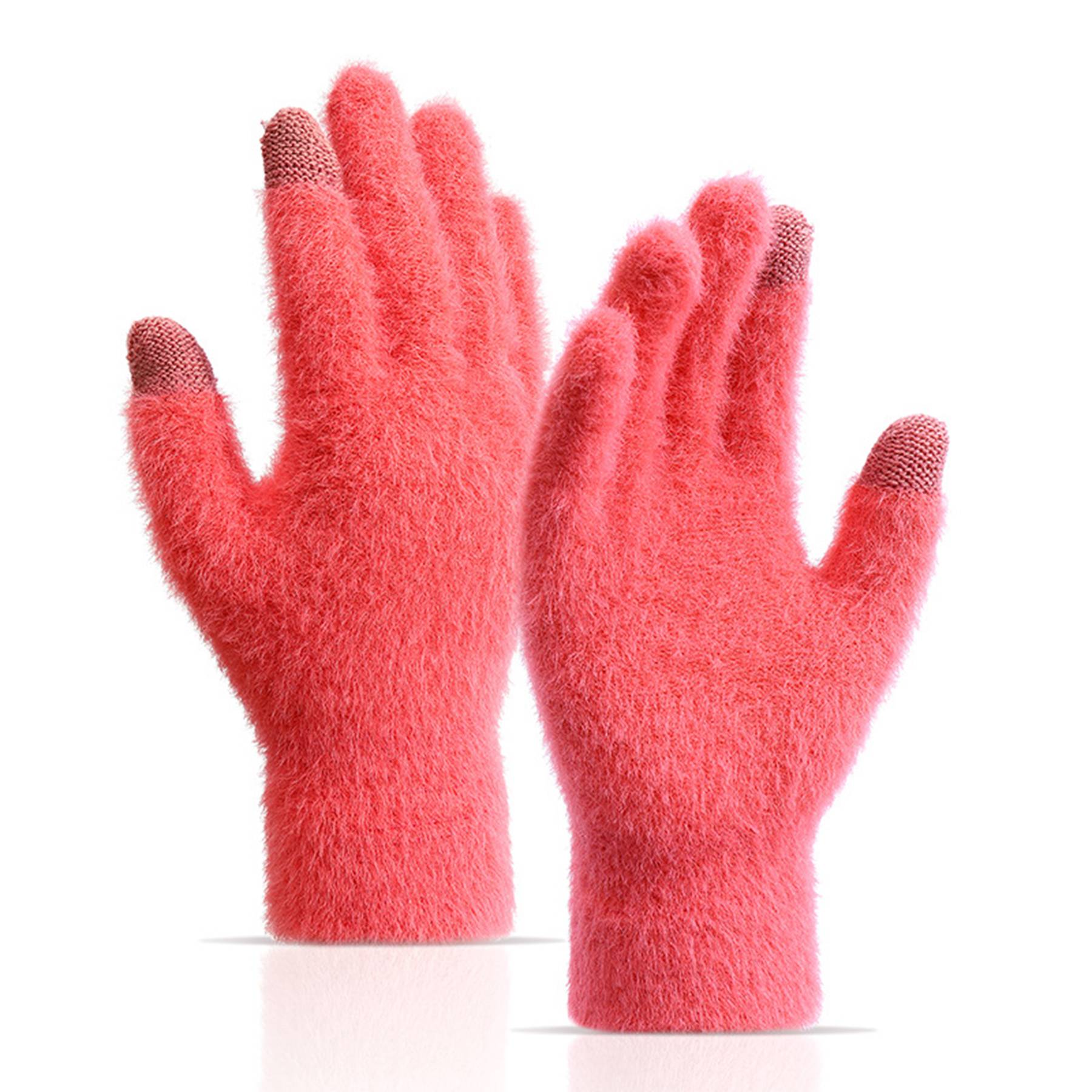 Womens Winter Mink Touchscreen Gloves 8