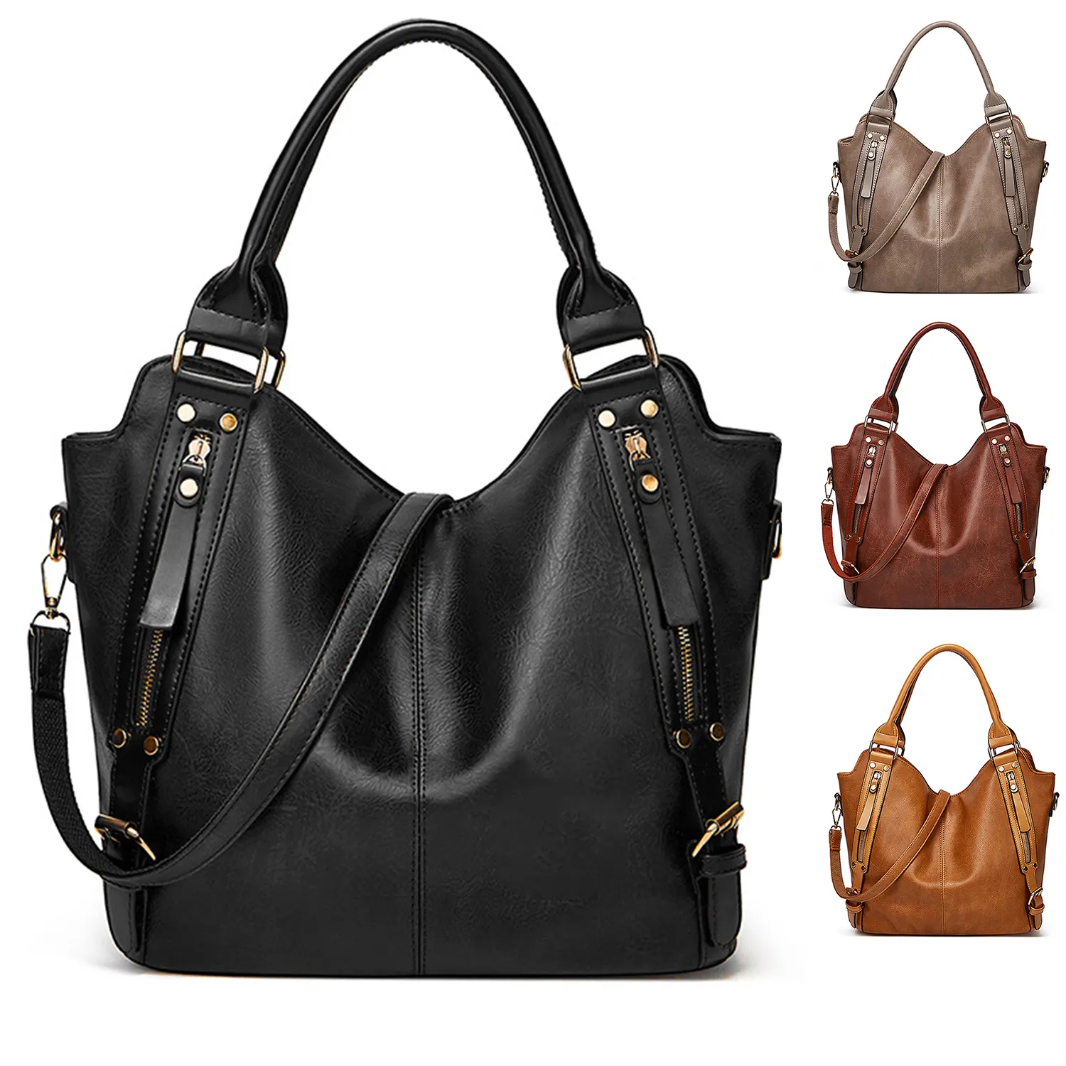 PU Leather Large Purse Tote Bag for Women 2