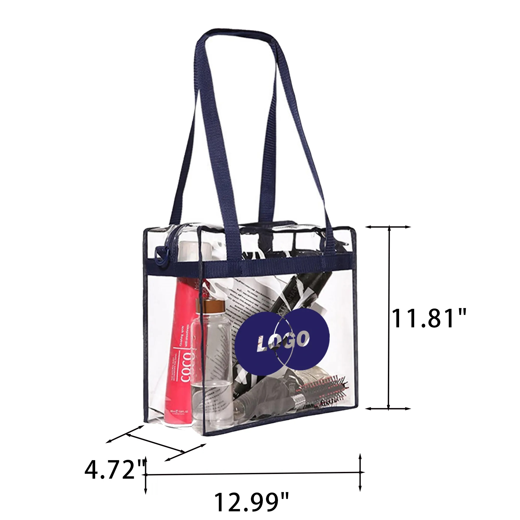 Clear PVC Zipper Tote Bag 2