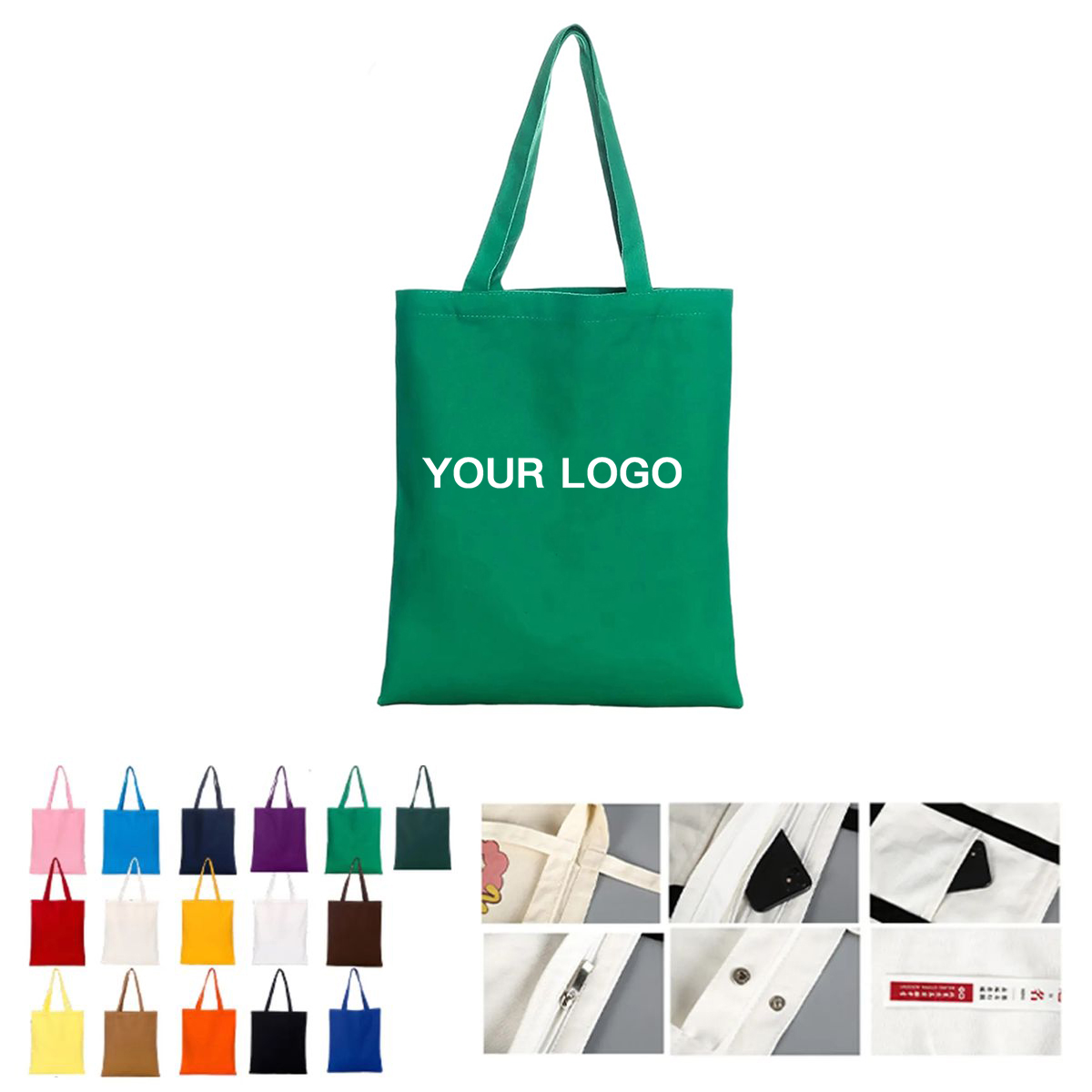 Canvas Tote Bag 15 Inch with Spacious Interior, custom tote bag with logo imprint 9
