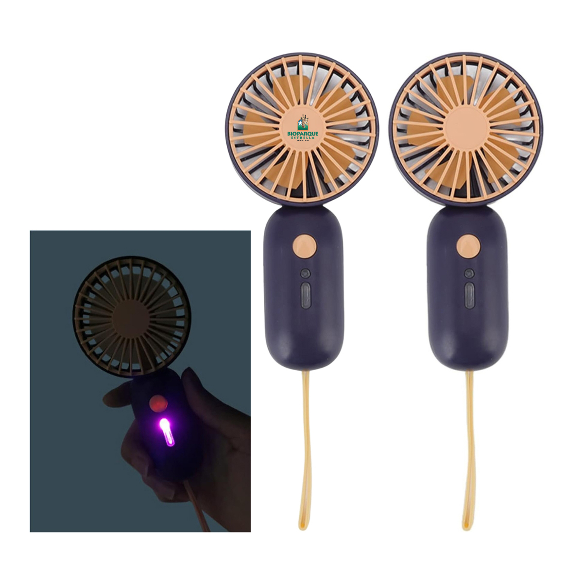 Lightweight Compact 5 Fold Umbrella With Portable Fan With Light Gift Set 9