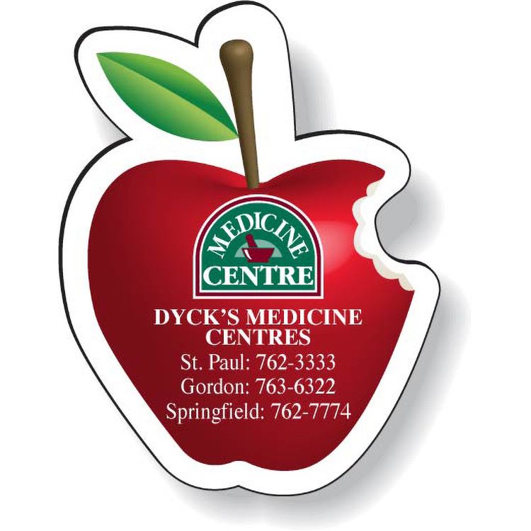 Stock Apple Magnet .020 (1.75"x2.23"), High Res. Full Colour Digital, White Vinyl Topcoat