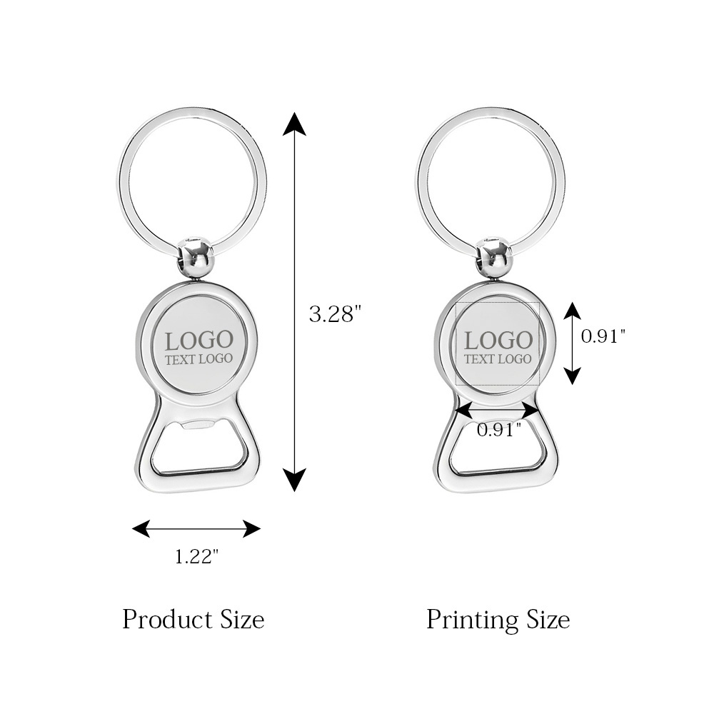 Metal Chrome Bottle Opener Keychains 2