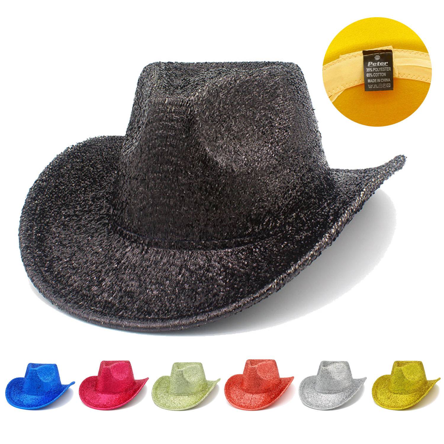 Lightweight Holographic Cotton Party Cowboy Hat 2