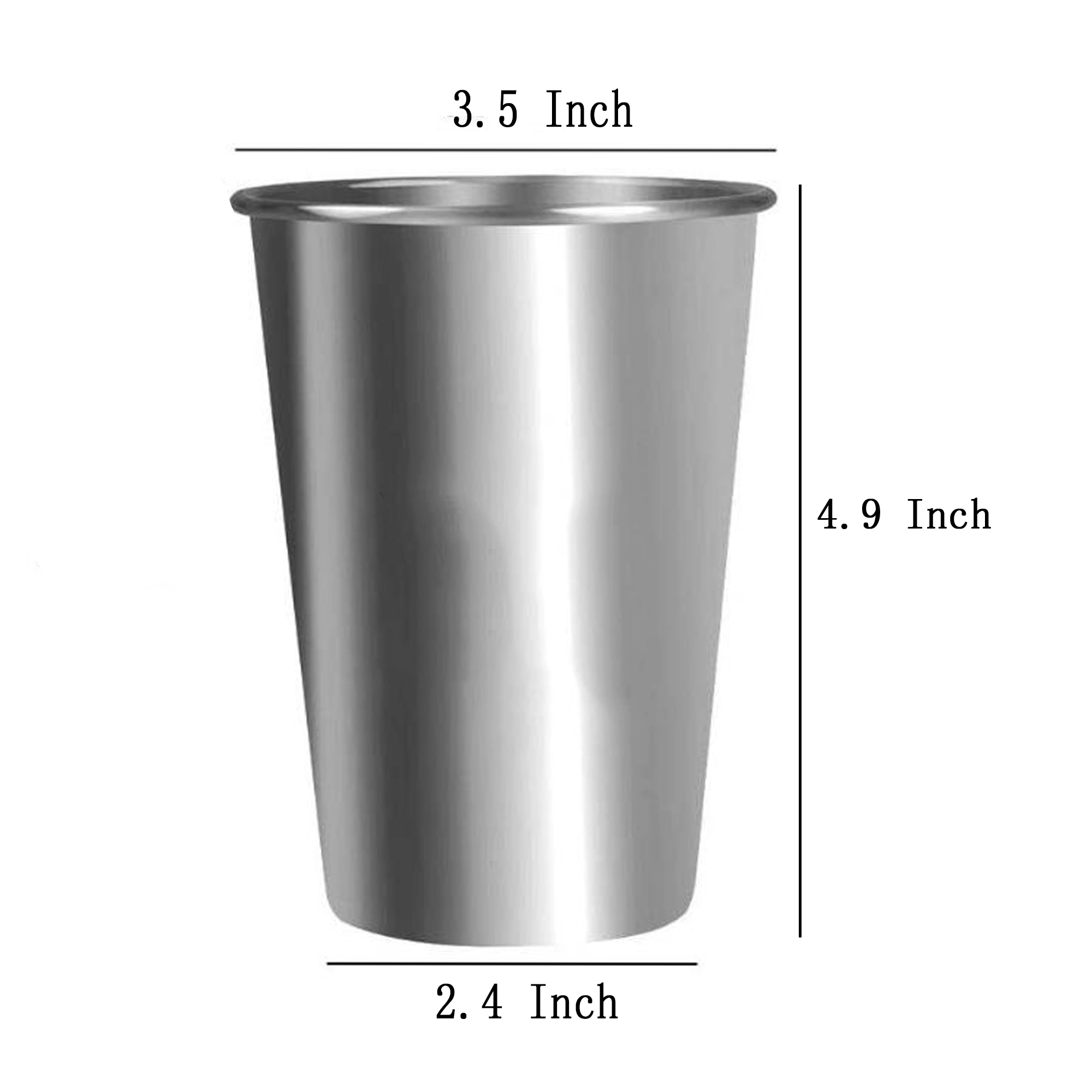 16 OZ Single Wall Stainless Steel Pint Cup 2