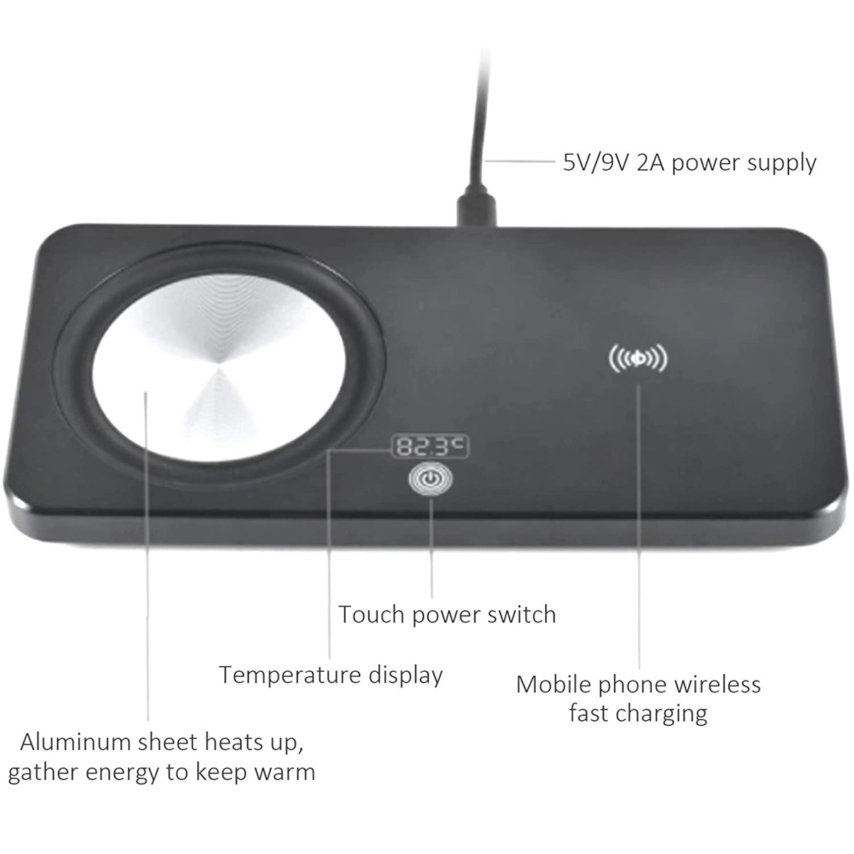 2 in 1 Smart Mug Warmer Wireless Charging 2