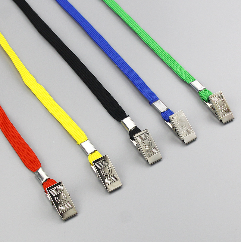 Bulk Flat Lanyards w/Two Bulldog Clips 7