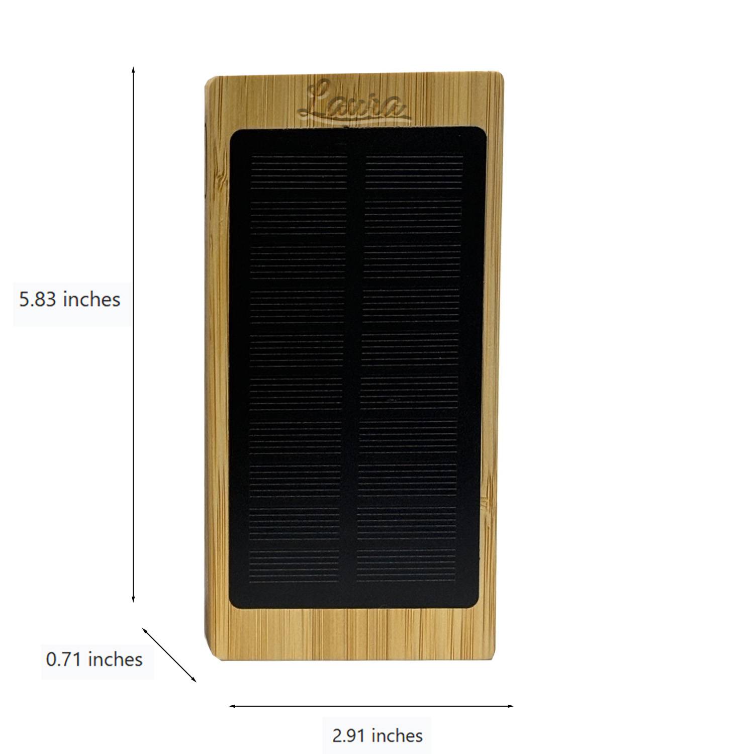 Custom Solar Bamboo Power Bank w/ Glowing Logo 5