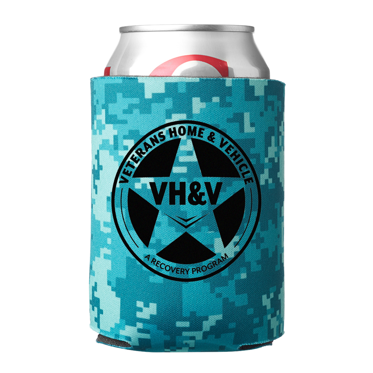 Digital Camo Can Cooler (1 Color Imprint), custom koozie with logo imprint 10