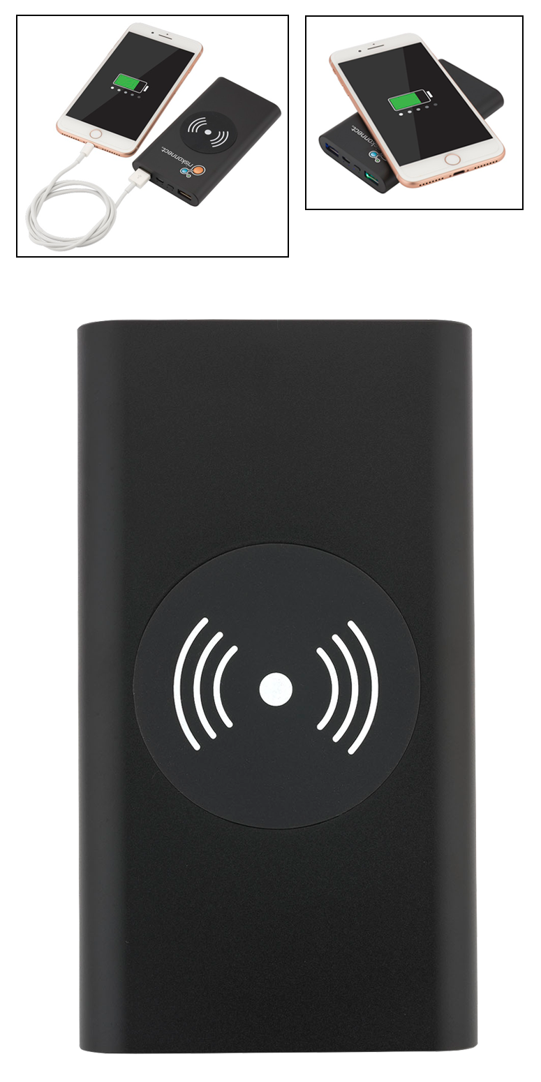 UL Cert Tri-Way Wireless & Power Bank 10,000mAh 20