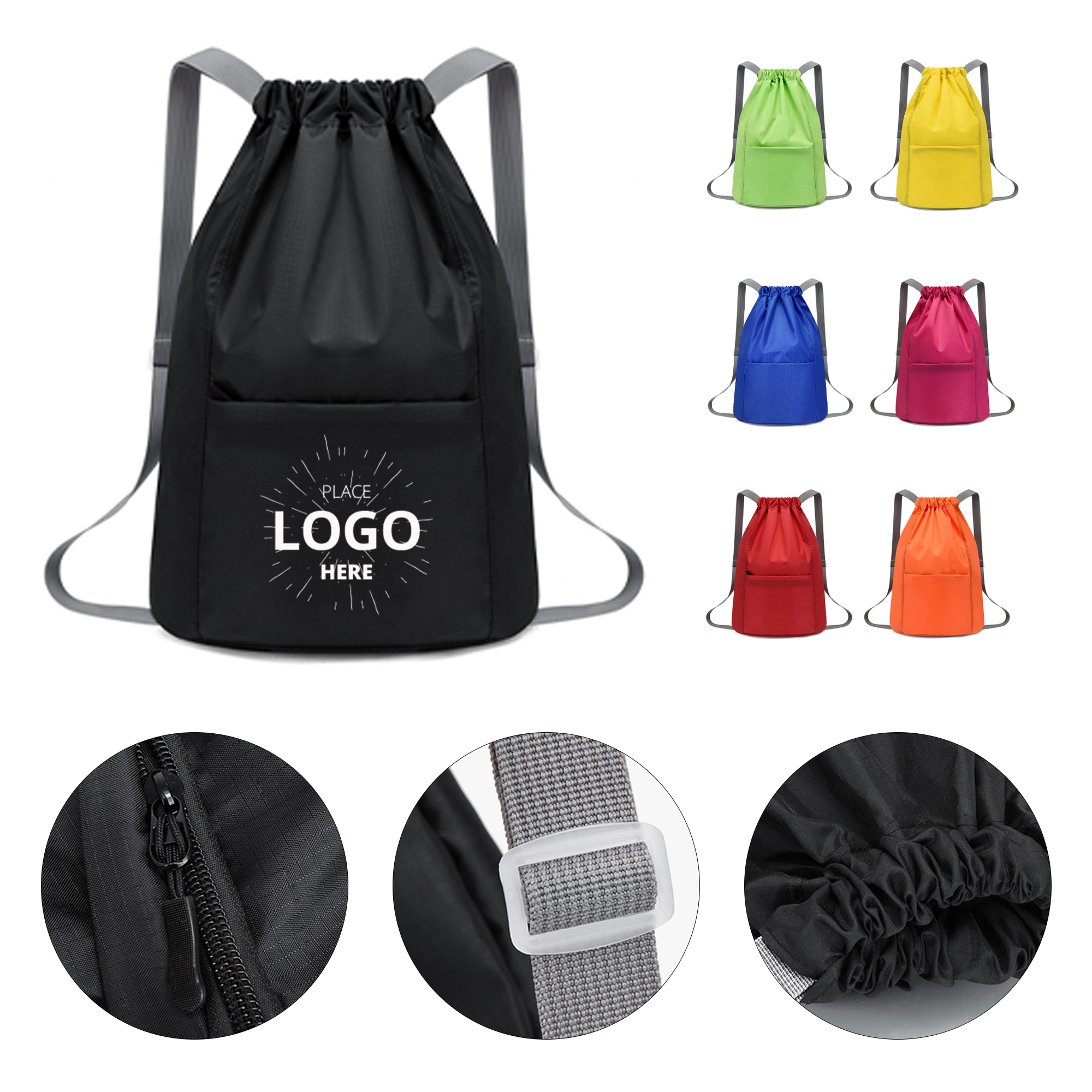 Waterproof Drawstring Backpack Bag for Gym Sports Marathon 3